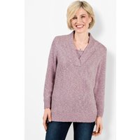 Witt Weiden Damen V-Ausschnitt-Pullover orchidee-meliert von Witt