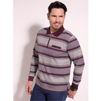 Witt Weiden Herren Poloshirt burgund-taupe-gestreift von Witt