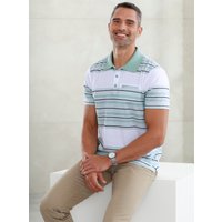 Witt Herren Poloshirt, weiß-mint-bedruckt von Witt