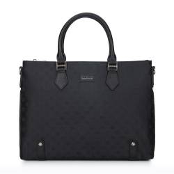 Wittchen 12-Zoll-Laptoptasche Für Damen Aus Jacquard Mit Lederbändern Schwarz Elegance Polyester von Wittchen