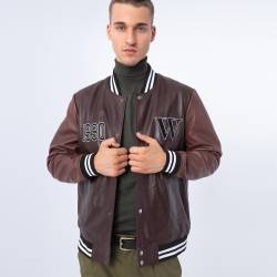 Wittchen Baseballjacke Aus Leder - Unisex Braun - Burgund Odzież Naturleder von Wittchen