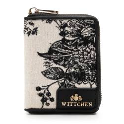 Wittchen Gemusterte Mini-Geldbörse Für Damen Schwarz-Creme Elegance Baumwolle von Wittchen