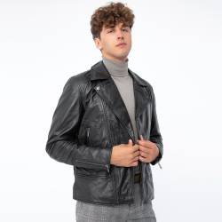 Wittchen Klassische Bikerjacke Aus Leder Schwarz Odzież Naturleder von Wittchen