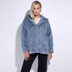 Wittchen Kunstpelz Oversize Mit Kapuze Grau Blau Odzież Polyester von Wittchen