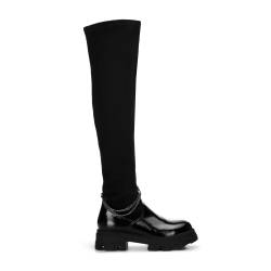 Wittchen Overknee-Stiefel Für Damen Aus Lackleder Mit Kette Schwarz Obuwie Lackleder von Wittchen