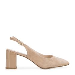 Wittchen Pumps Aus Leder Mit Blockabsatz Beige Obuwie Wildleder von Wittchen