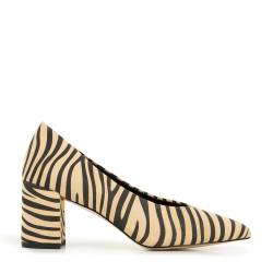 Wittchen Pumps Aus Wildleder Mit Tiermuster Beige-Schwarz Obuwie Wildleder von Wittchen