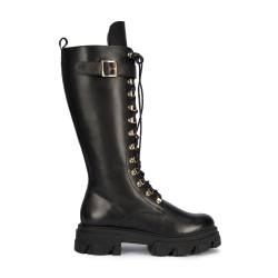 Wittchen Springerstiefel Aus Leder Mit Plateausohle Schwarz-Gold Obuwie Naturleder von Wittchen