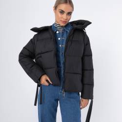 Wittchen Steppjacke Für Damen Mit Strickbündchen An Den Ärmeln - Oversize Schwarz Odzież Polyester von Wittchen