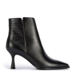 Wittchen Stiletto-Stiefelette Aus Leder In Kroko-Optik Schwarz Obuwie Naturleder von Wittchen