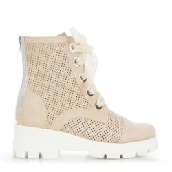 Wittchen Trapperschuhe Aus Durchbrochenem Wildleder Beige Obuwie Wildleder von Wittchen