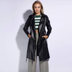 Wittchen Trenchcoat Für Damen Aus Öko-Leder Schwarz Odzież Kunstleder von Wittchen