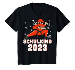 Kinder Schulkind 2023 Ninja Schulanfang Einschulung T-Shirt von Witzige Einschulung 2023 Schulkind Geschenk