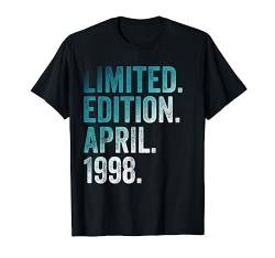 26. Geburtstag Mann 26 Jahre Limited Edition April 1998 T-Shirt von Witzige Geschenke zum 26 Geburtstag Mann und Frau