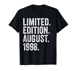 26. Geburtstag Mann 26 Jahre Limited Edition August 1998 T-Shirt von Witzige Geschenke zum 26 Geburtstag Mann und Frau