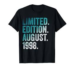26. Geburtstag Mann 26 Jahre Limited Edition August 1998 T-Shirt von Witzige Geschenke zum 26 Geburtstag Mann und Frau