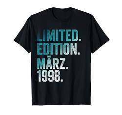 26. Geburtstag Mann 26 Jahre Limited Edition März 1998 T-Shirt von Witzige Geschenke zum 26 Geburtstag Mann und Frau