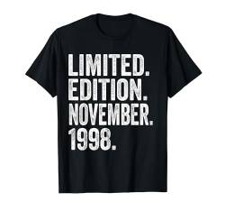 26. Geburtstag Mann 26 Jahre Limited Edition November 1998 T-Shirt von Witzige Geschenke zum 26 Geburtstag Mann und Frau