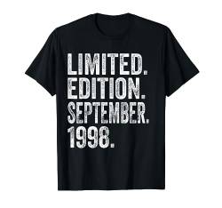 26. Geburtstag Mann 26 Jahre Limited Edition September 1998 T-Shirt von Witzige Geschenke zum 26 Geburtstag Mann und Frau