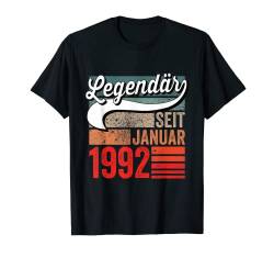 30. Geburtstag Mann 30 Jahre Legendär seit Januar 1992 T-Shirt von Witzige Geschenke zum 30 Geburtstag Mann und Frau