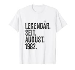 41. Geburtstag Mann 41 Jahre Legendär seit August 1982 T-Shirt von Witzige Geschenke zum 41 Geburtstag Mann und Frau