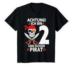 Kinder Achtung ich bin 2 Jahre alt Geburtstag Junge Pirat Party T-Shirt von Witzige Kindergeburtstag Motive