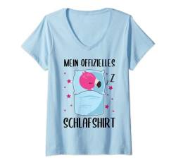 Damen Mein Offizielles Schlafshirt Flamingo Pyjama Geschenk Lustig T-Shirt mit V-Ausschnitt von Witzige Schlafanzug Geschenkideen