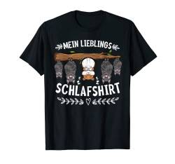 Mein Lieblings Schlafshirt Hamster Maus mit Fledermäuse T-Shirt von Witzige Schlafshirt und Morgenmuffel Designs