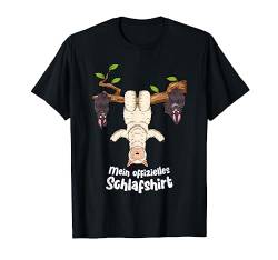 Mein offizielles Schlafshirt Alpaka Lama mit Fledermäuse T-Shirt von Witzige Schlafshirt und Morgenmuffel Designs