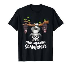 Mein offizielles Schlafshirt Waschbär mit Fledermäuse T-Shirt von Witzige Schlafshirt und Morgenmuffel Designs