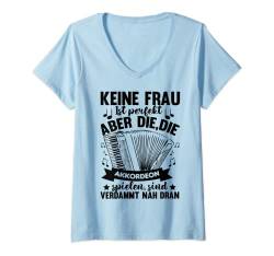 Damen Akkordeon Spruch Geschenk Akkordeon-Spielerin Geschenkidee G T-Shirt mit V-Ausschnitt von Witzige und Lustige Sprüche