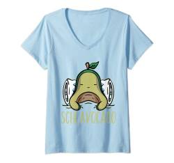 Damen Avocado Schlaf Spruch Pyjama Geschenk Lustig Witzige Geschen T-Shirt mit V-Ausschnitt von Witzige und Lustige Sprüche