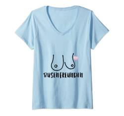 Damen Busenfreundin Spruch Geschenk Beste Freundin Geburtstag Lust T-Shirt mit V-Ausschnitt von Witzige und Lustige Sprüche