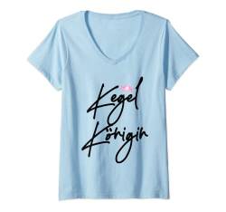 Damen Kegel Königin Spruch Geschenk Frauen Kegelklub T-Shirt mit V-Ausschnitt von Witzige und Lustige Sprüche