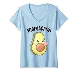 Damen Mamacado Spruch Geschenk Werdene Mutter Avocado NIedliche Gr T-Shirt mit V-Ausschnitt von Witzige und Lustige Sprüche