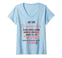 Damen Schwester Bruder Spruch Geschenk Geburtstag Sprüche Geschenk T-Shirt mit V-Ausschnitt von Witzige und Lustige Sprüche