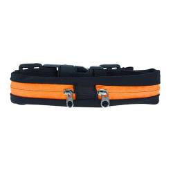 Wizoowip Erweiterbare Taille Tasche Athletic Pack Sporttasche Große Kapazität Reißverschluss Schnellverschluss Schnalle Männer Frauen Outdoor Laufgürtel Fanny Orange A von Wizoowip