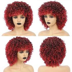 14 "Synthetische Perücken Afro Verworrene Lockige Faser Natürliche Haar Ombre Grau Farbe Krause Perücke Hitze Cosplay Perücken Für Frau 1B-39A 14inches von Wjnvfioo