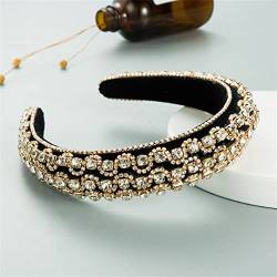 1Pcs Boho Mode Strass Haar Hoop Glänzende Breite Krempe Barock Stirnband frauen Hochzeit Headwear Zubehör TS5030-12 von Wjnvfioo