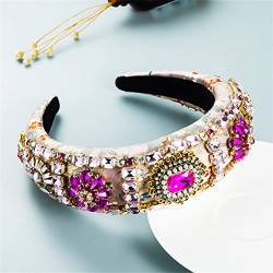 1Pcs Boho Mode Strass Haar Hoop Glänzende Breite Krempe Barock Stirnband frauen Hochzeit Headwear Zubehör TS5030-2 von Wjnvfioo