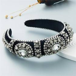 1Pcs Boho Mode Strass Haar Hoop Glänzende Breite Krempe Barock Stirnband frauen Hochzeit Headwear Zubehör TS5030-7 von Wjnvfioo