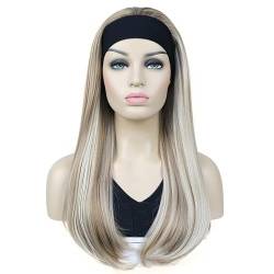 24" Lange Gerade Blonde Synthetische Perücke STIRNBAND Haarperücken H16D613 von Wjnvfioo