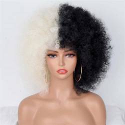 Afro Verworrene Lockige Perücke Mit Pony Kurze Synthetische Perücken Für Schwarze Frauen Omber Braun Blond Leimloses Cosplay-Haar von Wjnvfioo