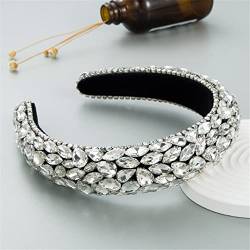 Barock Koreanische Strass Schwamm Breite Krempe Stirnband Damen Licht Luxus Persönlichkeit Stirnband Party Haar Zubehör TS5014-1 von Wjnvfioo