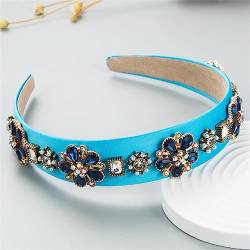 Frauen Blau Stirnband Mode Casual Kristall Haarband Strass Gepolsterte Kopfbedeckung Turban Erwachsene Haar Zubehör 25 von Wjnvfioo