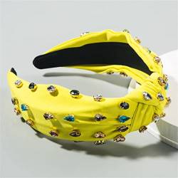 Gelb Strass Stirnband Mode Haar Zubehör Für Frauen Breite Krempe Haarband Mädchen Haarband Headwear 8 von Wjnvfioo
