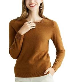 Gestrickte Pullover Kaschmir Pullover Frauen Merino Wolle Oansatz Vintage Pullover Winter Herbst Jumper Top Weibliche Caramel XS von Wjnvfioo