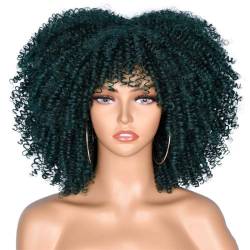 Kurze Afro-Lockenperücke Mit Pony Für Frauen 14 Zoll Afrikanische Synthetische Ombre-Blond-Perücke Leimlose Cosplay-Perücken von Wjnvfioo