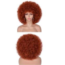 Kurze Haare Afro Verworrene Lockige Perücken Mit Pony Für Schwarze Frauen Synthetische Perücke Afrikanische Natürliche Blonde Cosplay Leimlos von Wjnvfioo