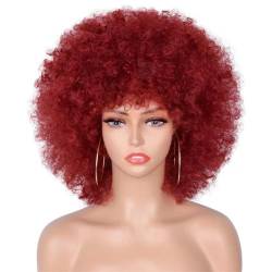 Kurze Haare Afro Verworrene Lockige Perücken Mit Pony Für Schwarze Frauen Synthetische Perücke Afrikanische Natürliche Blonde Cosplay Leimlos von Wjnvfioo